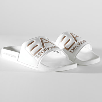  EA7 Emporio Armani - Claquettes XCP001-XCC22 Shiny White Rose Gold