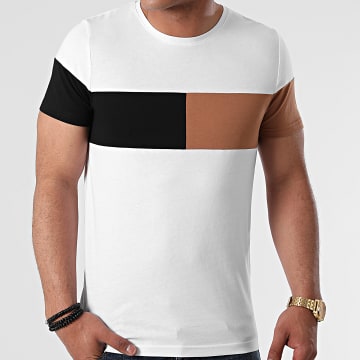  LBO - Tee Shirt Empiècement Bicolore 1648 Blanc