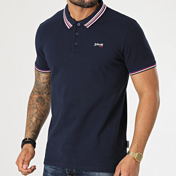  Schott NYC - Polo Manches Courtes Henry Bleu Marine
