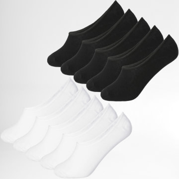  LBO - Lot De 10 Paires De Chaussettes Invisibles 0019 Noir Blanc