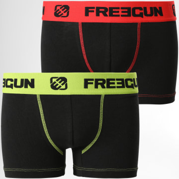  Freegun - Lot De 2 Boxers Enfant Coton Confort Noir