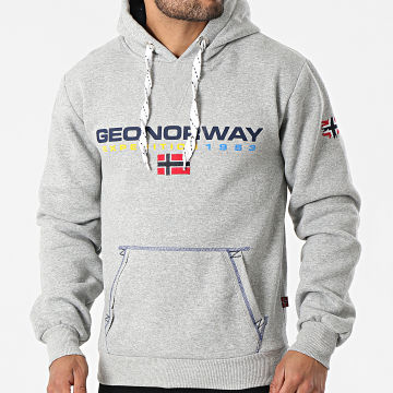 Geographical Norway - Sweat Capuche Golivier Gris Chiné