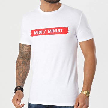 Midi Minuit - Maglietta Logo Typo Bianco Rosso
