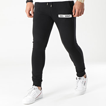 Midi Minuit - Pantalon Jogging Logo Typo Noir Blanc