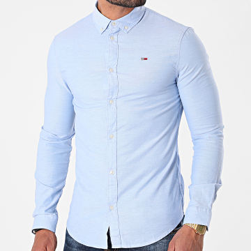 Tommy Jeans - Hemd Langarm Slim Stretch Oxford 9594 Himmelblau