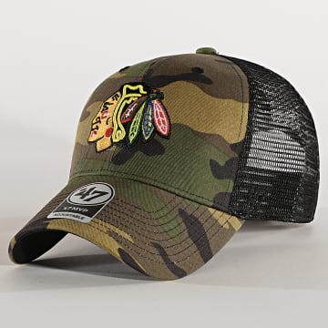  '47 Brand - Casquette Trucker MVP Adjustable CBRAN04GWP Chicago Blackhawks Camo Vert Kaki