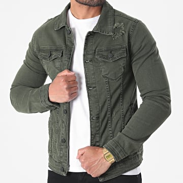  Black Industry - Veste Jean 9216 Vert Kaki
