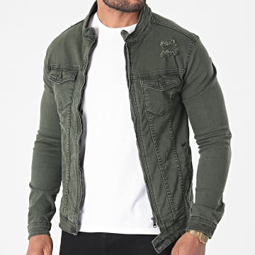  Black Industry - Veste Jean 9215 Vert Kaki