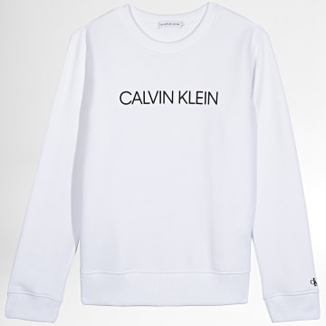  Calvin Klein - Sweat Crewneck Enfant Institutional 0040 Blanc