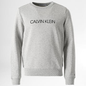  Calvin Klein - Sweat Crewneck Enfant Institutional Logo 0162 Gris Chiné