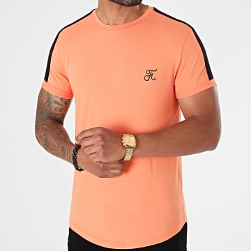  Final Club - Tee Shirt Oversize Premium A Bande 616 Orange Pastel