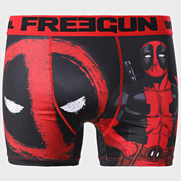 Boxer Homme FREEGUN - Rouge/Noir, Imprimé, 92% Polyester 8% élasthanne, Taille élastique