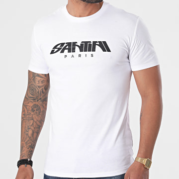 Santini - Tee Shirt Logo Blanc