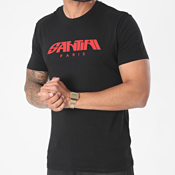 Santini - Camiseta Logo Negro Rojo