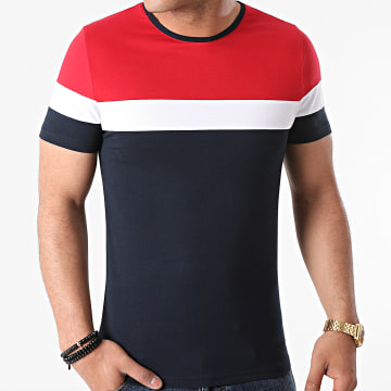  LBO - Tee Shirt Tricolore 679 Bleu Marine Rouge Blanc