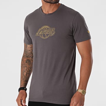  New Era - Tee Shirt Chain Stitch Los Angeles Lakers 12720136 Gris Anthracite