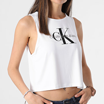  Calvin Klein - Débardeur Crop Femme Monogram 7128 blanc