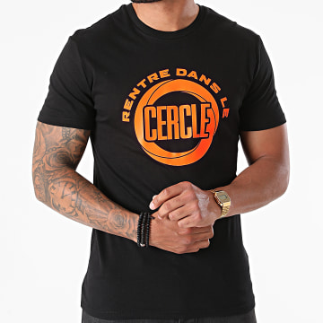  Fianso - Tee Shirt Rentre Dans Le Cercle Noir Orange Fluo