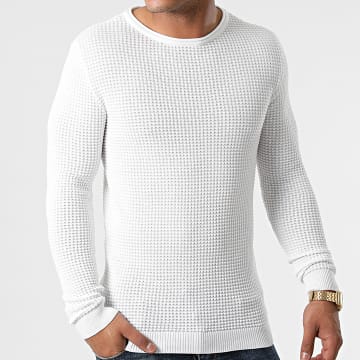  LBO - Pull Texturé 0057 Blanc