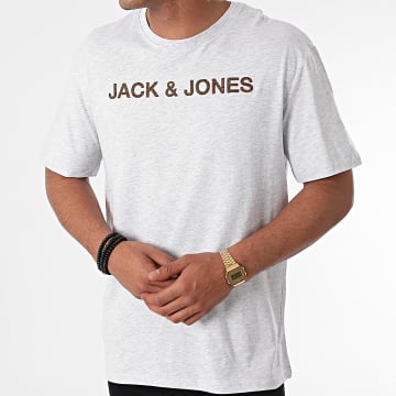 Jack And Jones - Tee Shirt Brodi Gris Clair Chiné