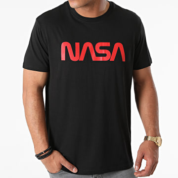 NASA - Camiseta Worm Series Logo Negro Rojo