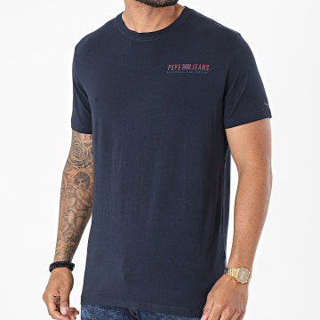 T-shirt Pepe Jeans Pour Femme - Logo Bleu Marine Baia Navy - Taille M Et L - Coton Manches Courtes