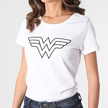  DC Comics - Tee Shirt Femme Big Logo Blanc Noir