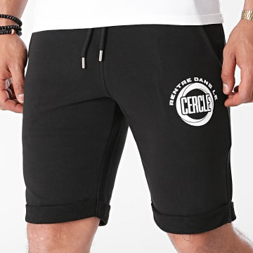 Fianso - Pantalones cortos Jogging Black White Circle