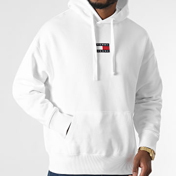 Tommy Jeans - Sweat Capuche Large Tommy Badge 0904 Blanc