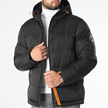  Final Club - Doudoune Capuche Premium Puffer Jacket Noir Orange