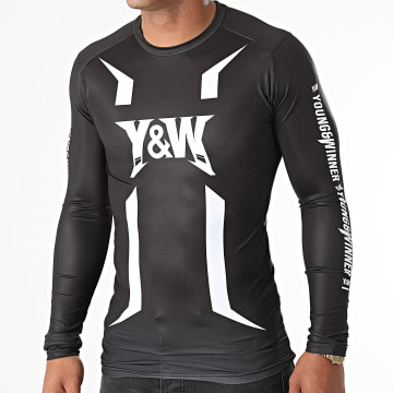  Y et W - Tee Shirt De Sport Manches Longues Haut Training Noir
