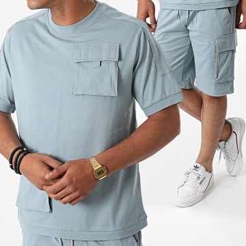  Classic Series - Ensemble Tee Shirt Short AD003 Bleu Clair