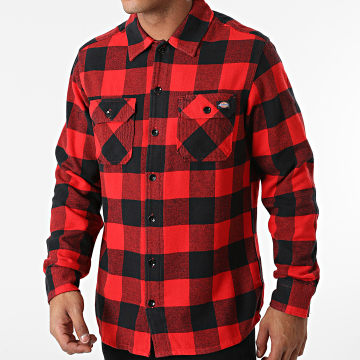 Dickies - New Sacramento Camisa de manga larga a cuadros A4XDZ rojo negro