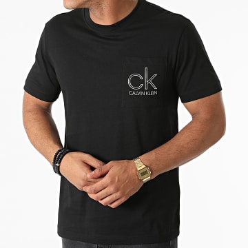  Calvin Klein - Tee Shirt Poche 6709 Noir Argent