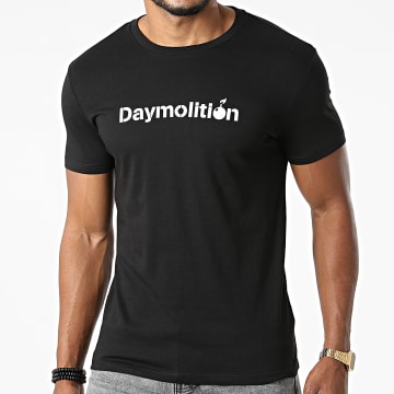 Daymolition - Maglietta con logo bianco e nero