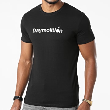 Daymolition - Camiseta con logotipo que brilla en la oscuridad, negra