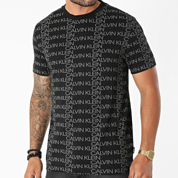  Calvin Klein - Tee Shirt Allover Logo 7773 Noir