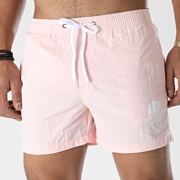  Untouchable - Short De Bain Skull Rose Blanc
