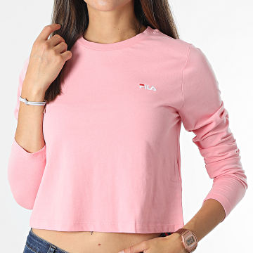  Fila - Tee Shirt Crop Femme Manches Longues Ece 689118 Rose