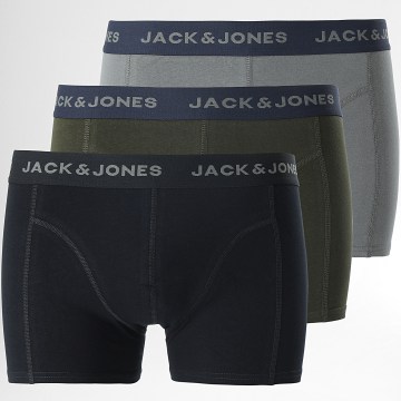  Jack And Jones - Lot De 3 Boxers Bobbie 12190647 Vert Bleu Marine Gris