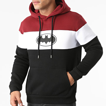  DC Comics - Sweat Capuche Batman Logo Tricolore Noir Bordeaux Blanc