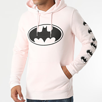  DC Comics - Sweat Capuche BW Front And Sleeve Rose Pastel Noir