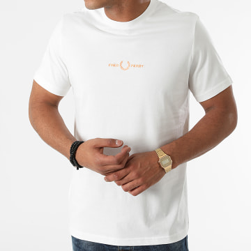  Fred Perry - Tee Shirt Embroidered Blanc