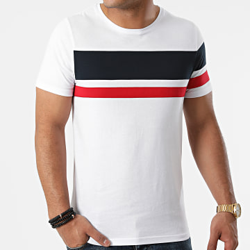 LBO - Tee Shirt Slim Fit Tricolore 1655 Bleu Marine Rouge Blanc
