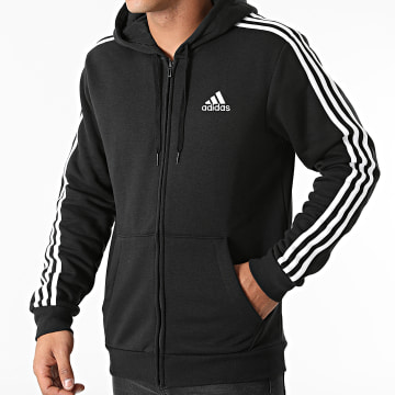 Adidas Sportswear - Sweat Zippé Capuche A Bandes GK9051 Noir