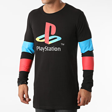  Playstation - Tee Shirt Manches Longues Arms Striped Noir