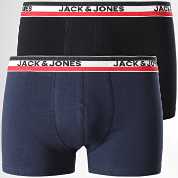  Jack And Jones - Lot De 2 Boxers Strib Noir Bleu Marine