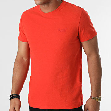 Superdry - Camiseta con bordado de logotipo vintage M1011245A naranja jaspeado