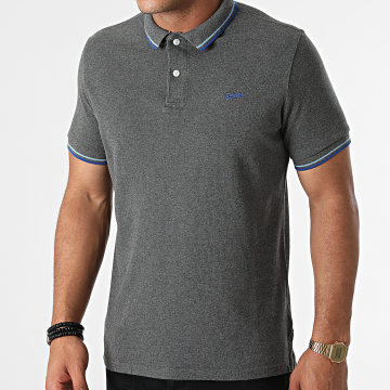  Superdry - Polo Manches Courtes Tipped M1110253A Gris Anthracite Chiné