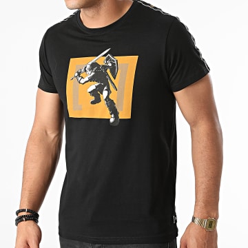  Capslab - Tee Shirt A Bandes Link Noir